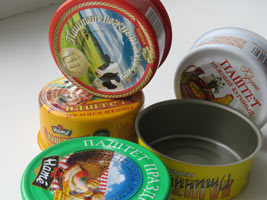 литографированные крышки и банки